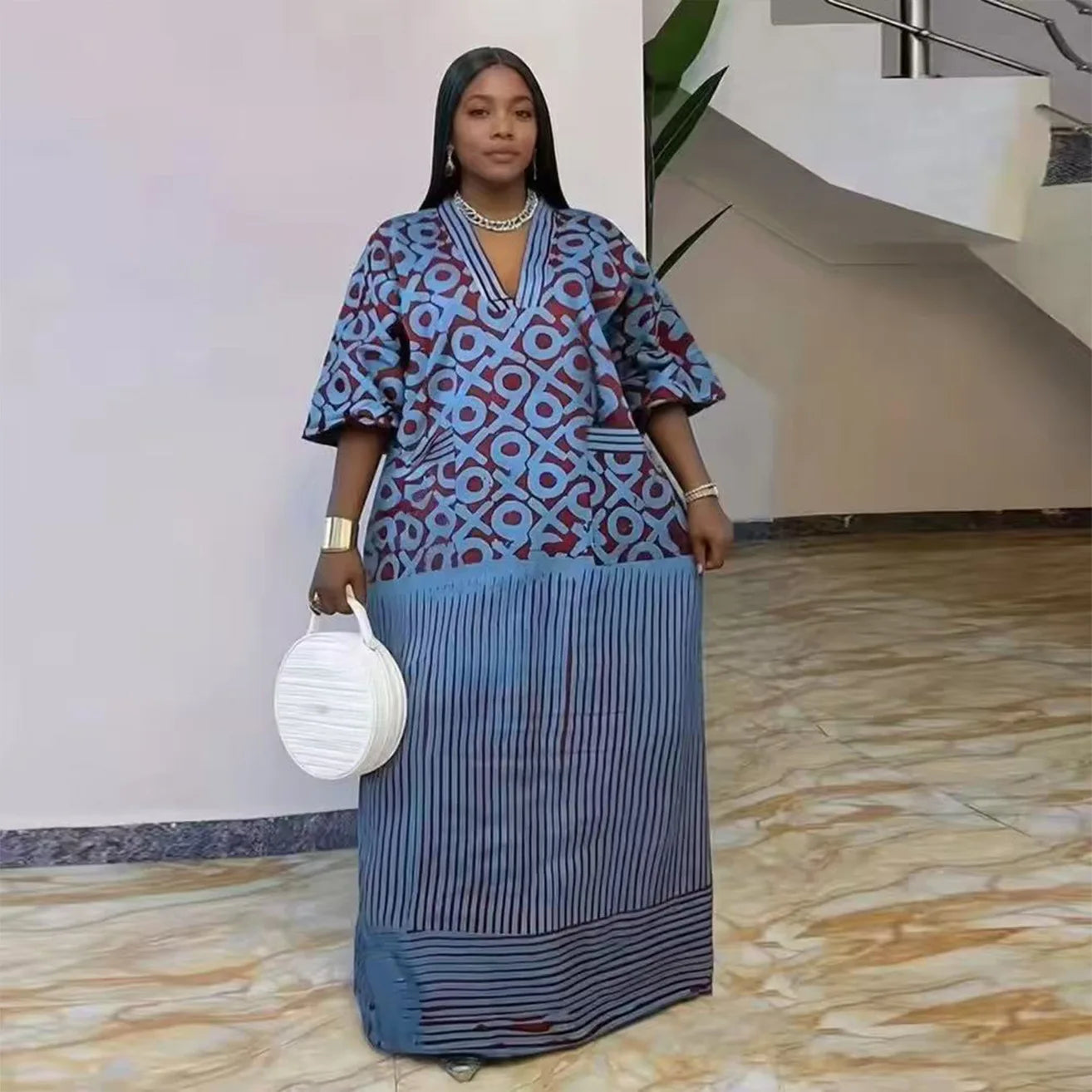 Summer African Polyester Party Evening Long Maxi Dress Kaftan Muslim Abaya Outfits Plus Size Dashiki African Dresses for Women