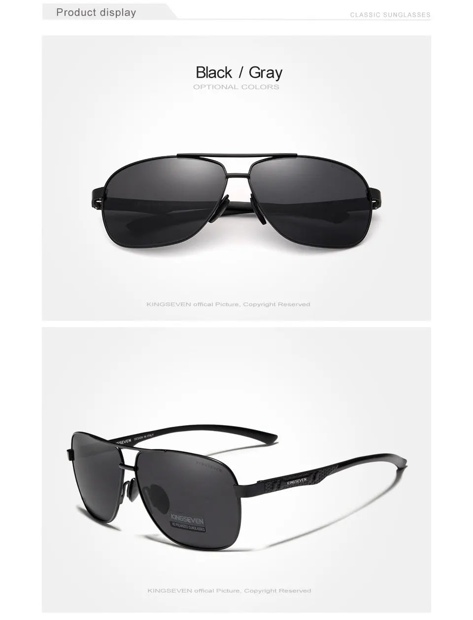 KINGSEVEN Brand Men Sunglasses Polarized Aluminum UV400 Mirror Sun Glasses Women