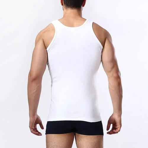 1/3 Pieces Men's Solid Color Basic Cotton Vest Youth Slim Exercise Sweat-absorbent T-shirt Middle-aged Comfortable Bottoming