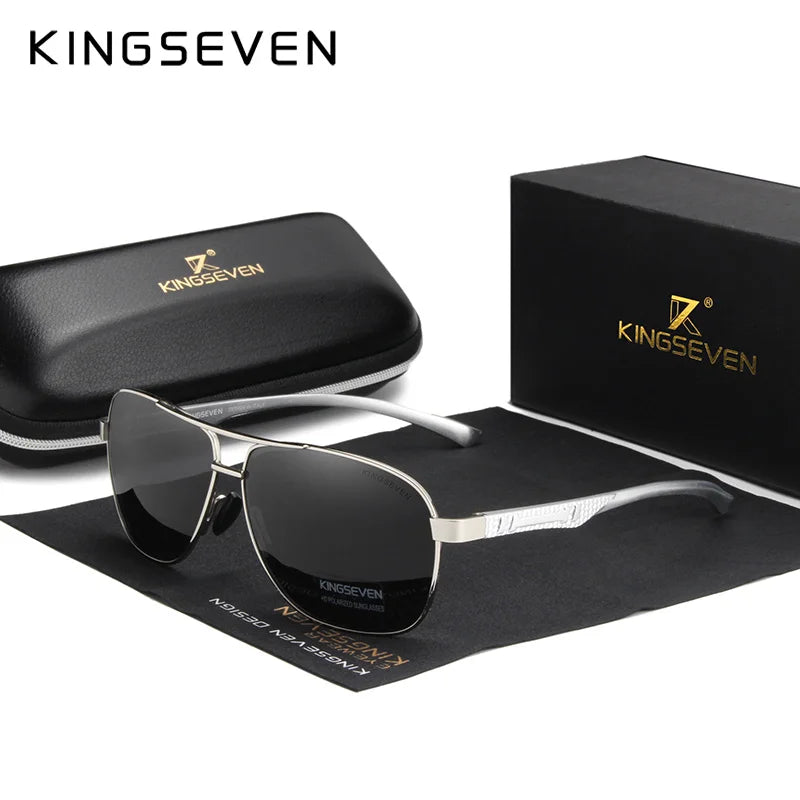 KINGSEVEN Brand Men Sunglasses Polarized Aluminum UV400 Mirror Sun Glasses Women