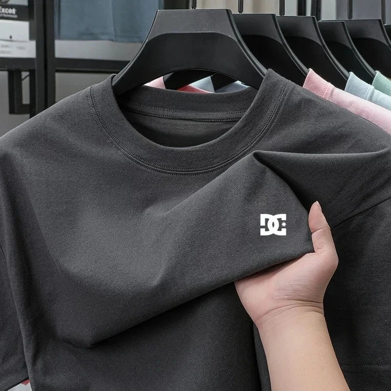 DC High End Brand Men's Round Neck Short Sleeved T-shirt Summer New Cotton Top Comfortable Breathable Casual Printed T-shirt