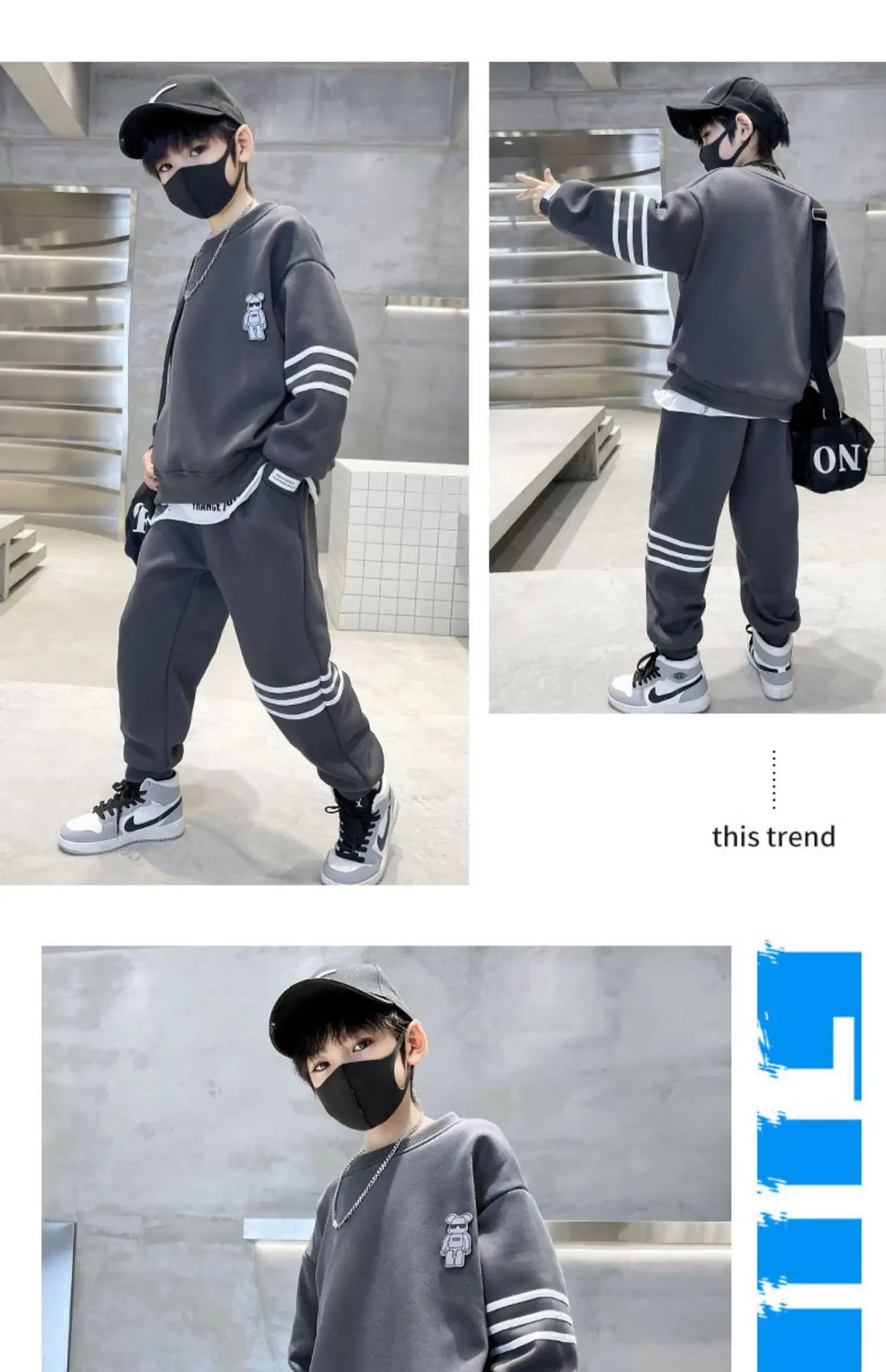 Autumn Children Boy Clothes Set Stripe Sweatshirts and Pants 2PCS Suit Teenage Girls Pullover Top Bottom Outfits Tracksuits