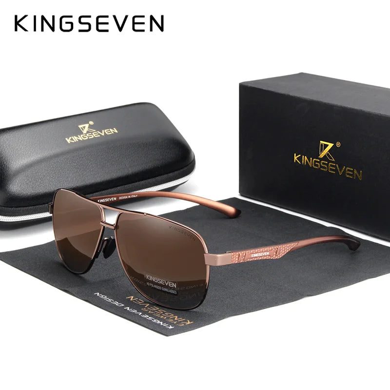 KINGSEVEN Brand Men Sunglasses Polarized Aluminum UV400 Mirror Sun Glasses Women