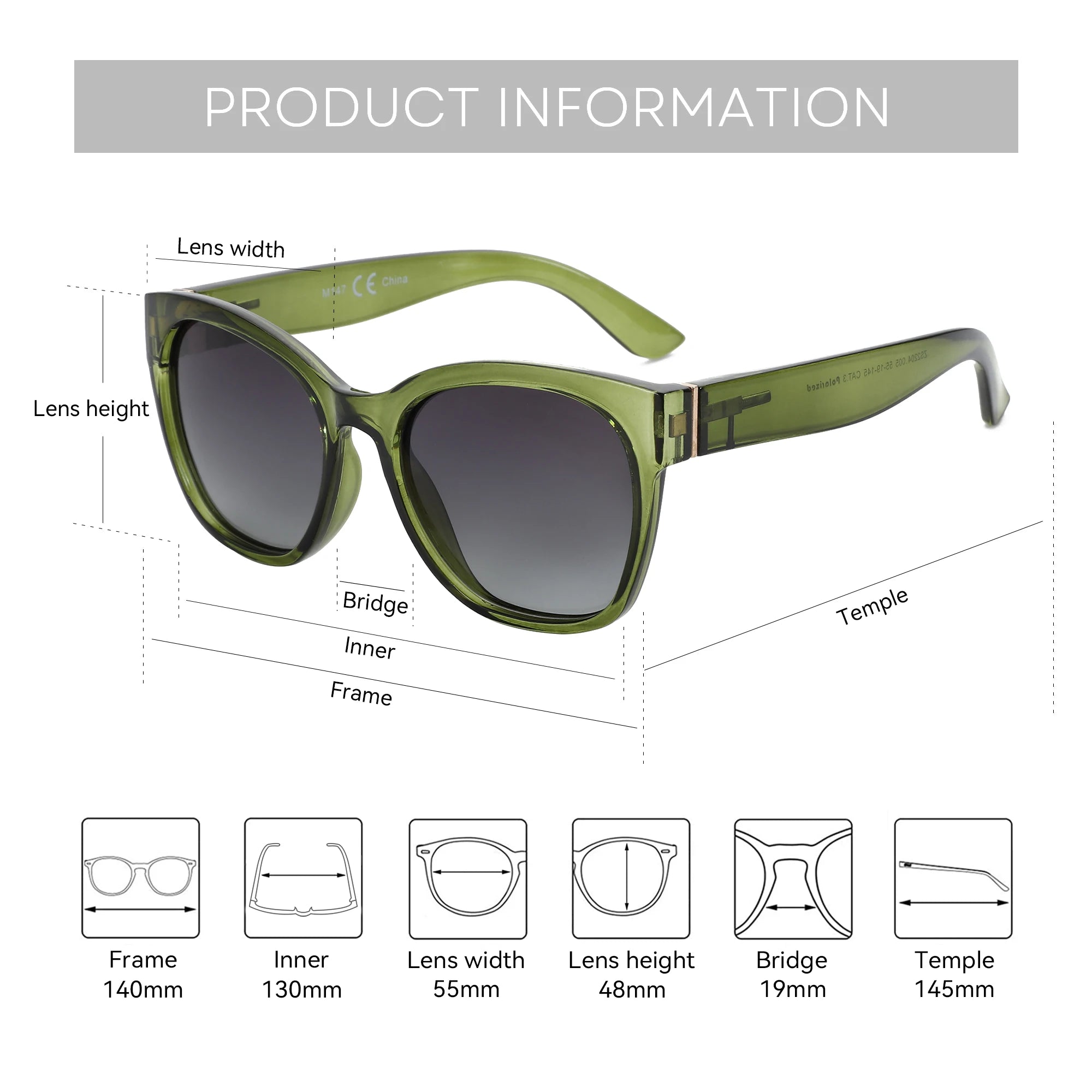 ZENOTTIC Fashion Original Thick Butterfly Frame Polarized Sunglasses for Women Chunky Uv400 Protection Shade Cat Eye Sun Glasses