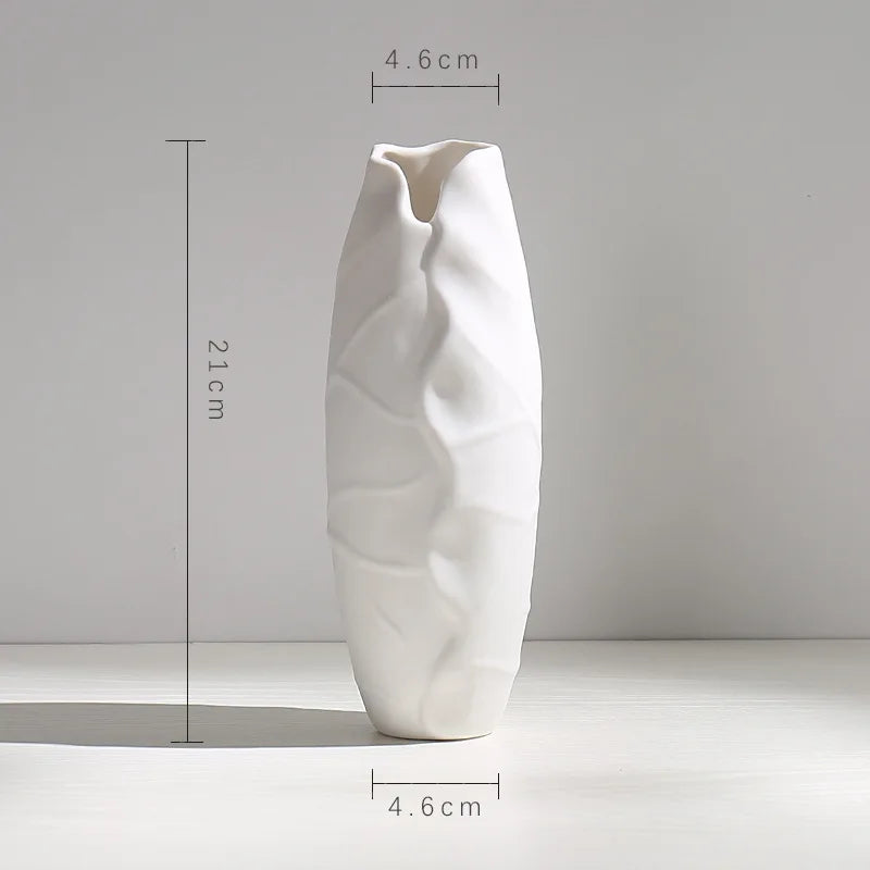 Modern Nordic Ceramic Vases, Living Room, Household Tabletop Decorations, Plain Burning Process, High Grade Vase