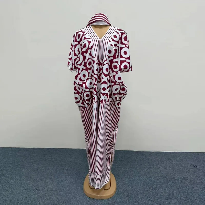 Summer African Polyester Party Evening Long Maxi Dress Kaftan Muslim Abaya Outfits Plus Size Dashiki African Dresses for Women