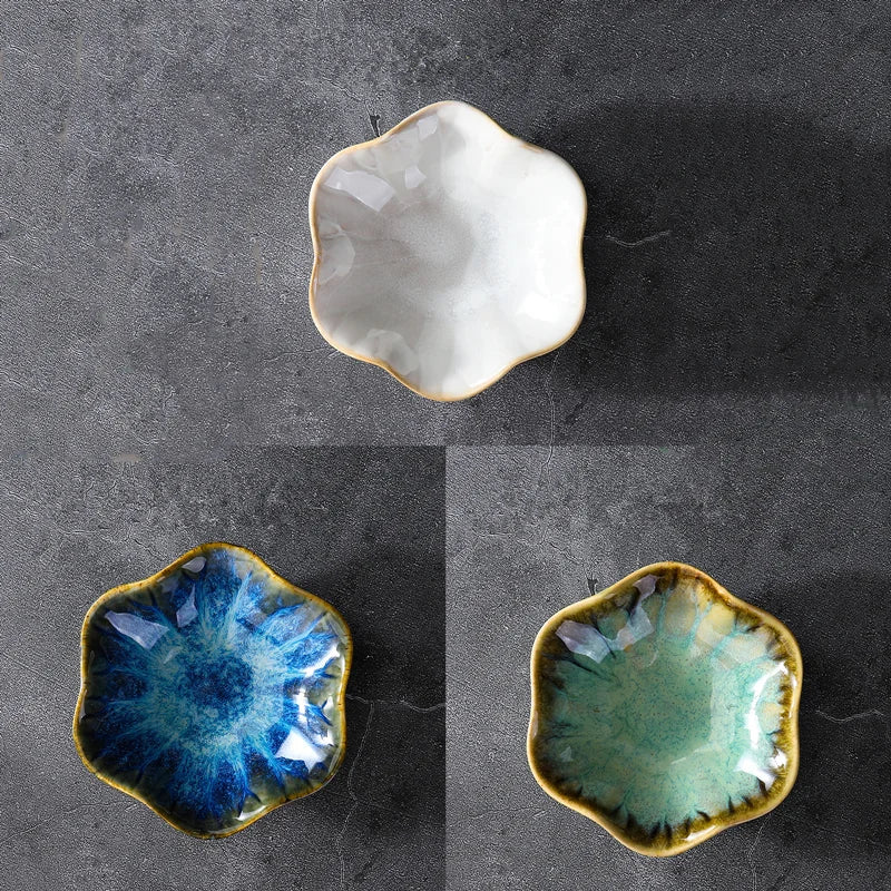 Ceramic Lotus Leaf Jewelry Tray & Key Decoration Ornament, Sauce Dish for Barbecue Dip, Sashimi & Sushi - Versatile Home Decor