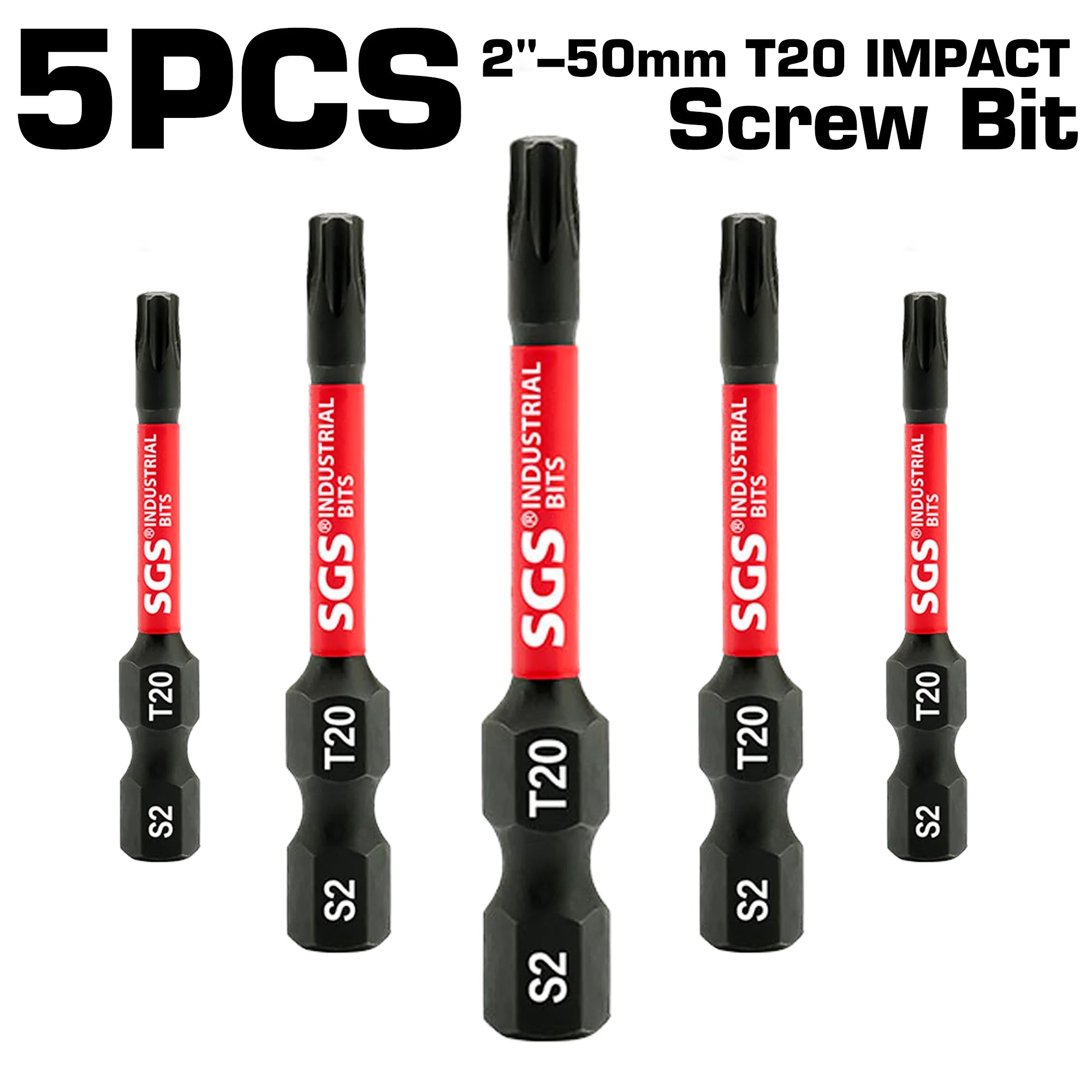 10/20/5Pcs High-Hardness Impact-Resistant T20 Screwdriver Bits, 50mm, Strong Magnetic and High Torque, Universal for Power Tools/Outdoor Work