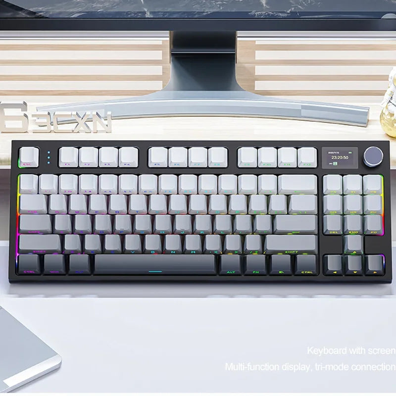 Attack Shark K86 Wireless Mechanical Keyboard - Metal Knob Gasket Mount Hot-Swappable TFT Screen Bluetooth/2.4G/USB-C