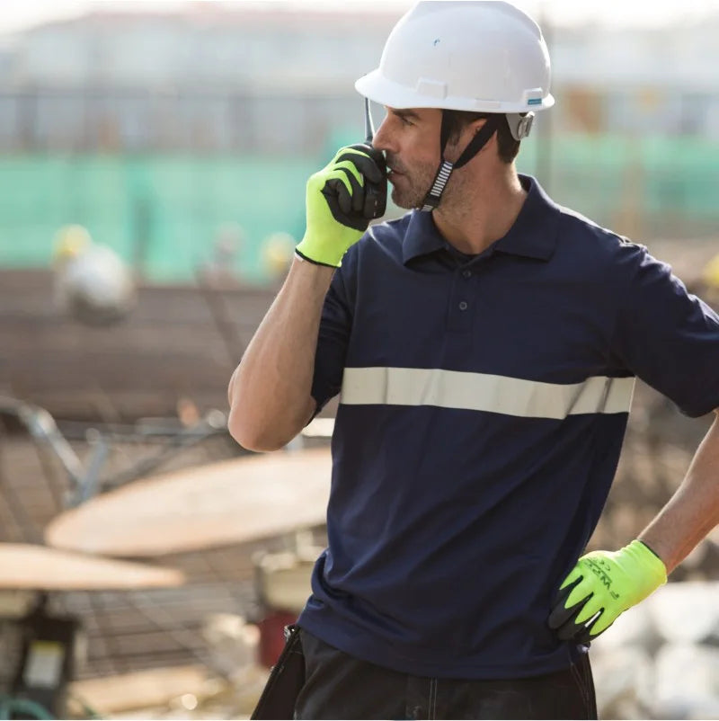Navy Blue Reflective Shirt for Work Safety Polo Shirts with Reflector Hi Vis T-shirt