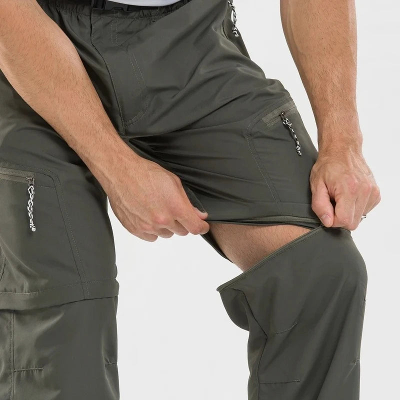 Spring Summer Outdoor Pants Men Quick Dry Convertible Pants Men Hiking Lightweight Fishing Zip Off Cargo Work Pants Trousers
