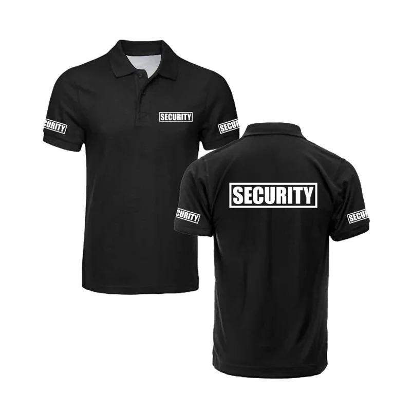 Security Classic Man Polo Shirt Breathable Quick Drying Guard Bodyguard Uniform Work Clothes Causal Light Soft Wholesale Tops