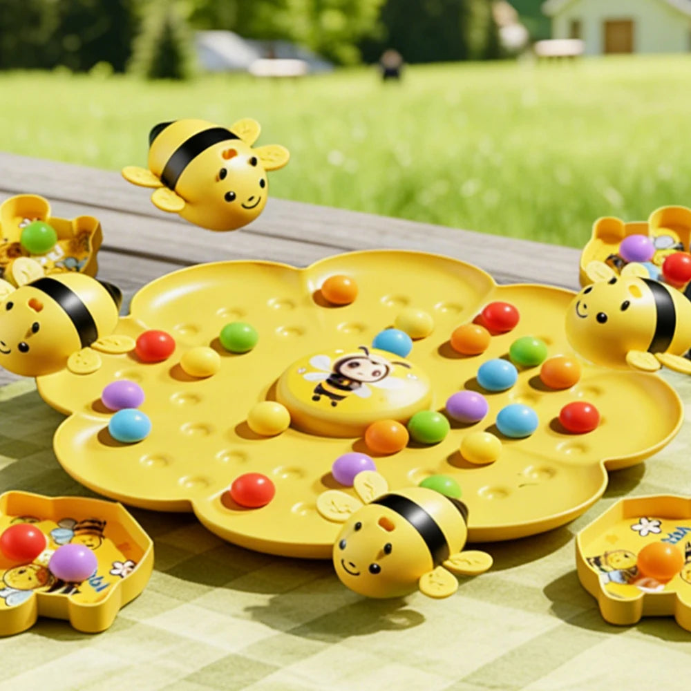 Little Bumblebee Multifunctional Board Game Puzzle Fishing Toy Interactive Educational Family Game for KidsToddlers Perfect Gift