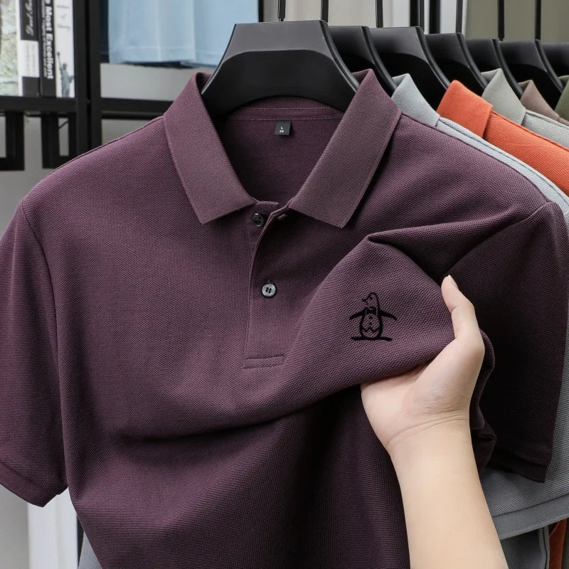 men's short sleeved polo shirt design high-end brand penguin embroidery business comfortable T-shirt