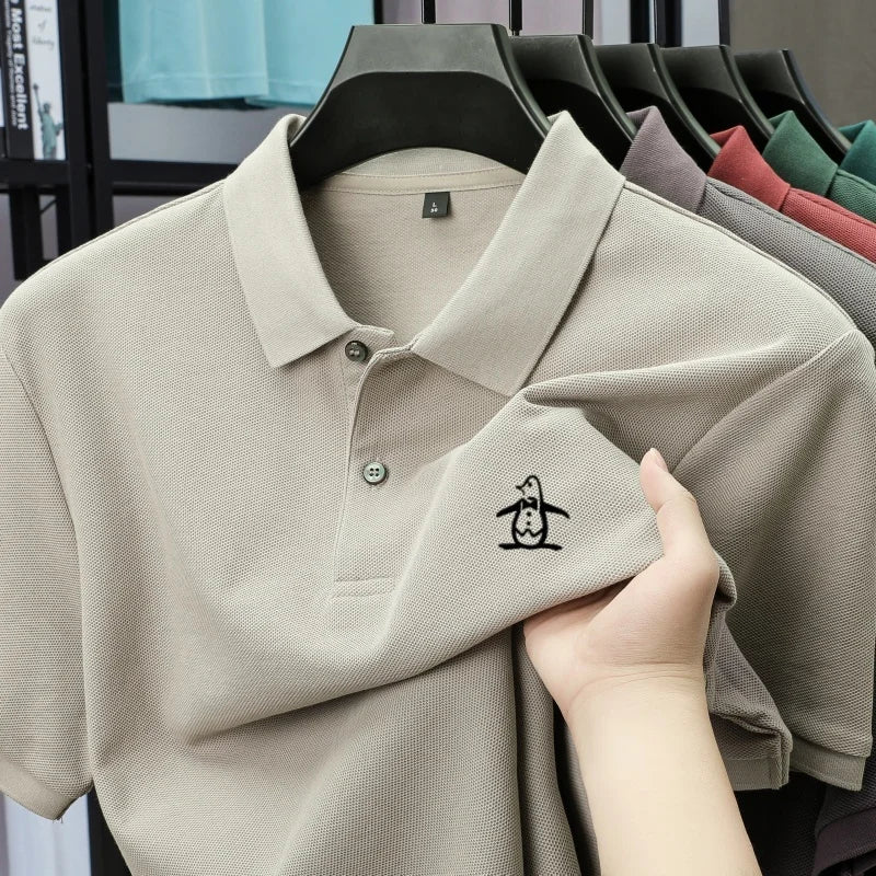 men's short sleeved polo shirt design high-end brand penguin embroidery business comfortable T-shirt