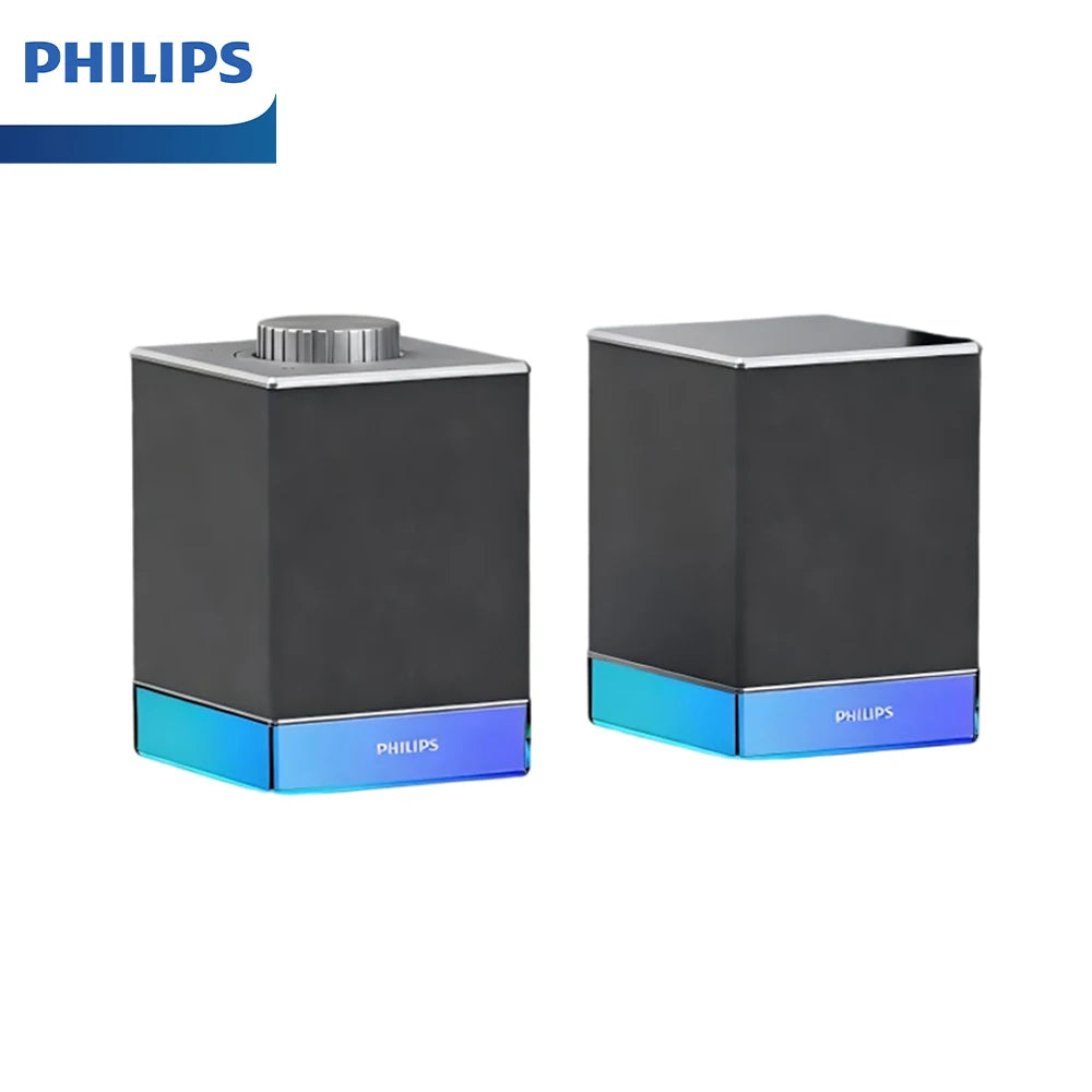 Philips SPA4209 Bluetooth Speaker Cool Holographic RGB PC Desktop Sound Box For Gaming Undistorted Sound Quality Speakers