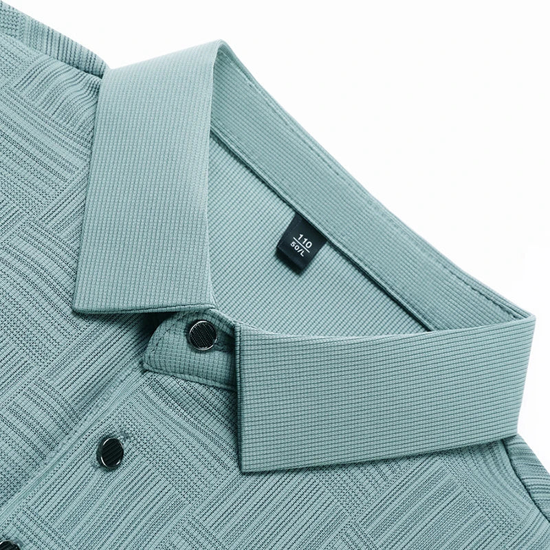 2024 Men's New Printed Business Casual Short sleeved POLO Shirt Fashion Short sleeved Comfortable and Breathable Top
