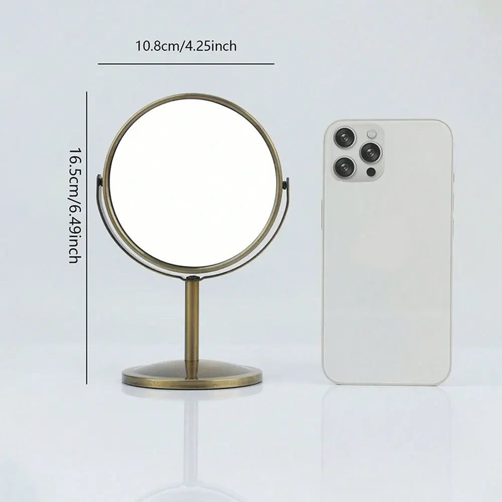 3/4/5 Inch Double-Sided Makeup Mirror – 2X Magnification, Clear Reflection, Portable Travel Size with Foldable Stand