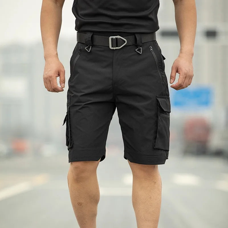 Summer Quick Dry Tactical Cargo Shorts for Men Casual Shorts Multi Zipper Pockets Hiking Cycling Outdoor Work Wear Half Pants