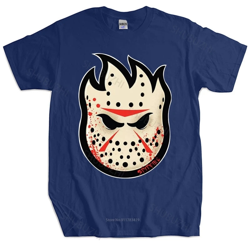 Male Black Tshirt Spitfire Fireball Horror Bighead Personality Originality Fashion Unisex Teeshirt Euro Size men cotton top tees