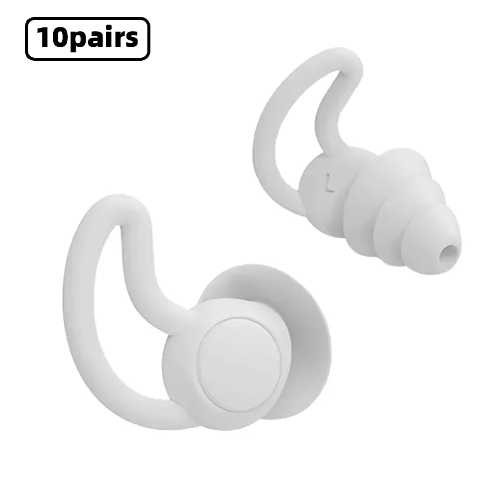 HUAK 3 Layer Ear  Work & Swim Silicone Earplugs – Noise Protection for Factories  Waterproof for Pools, Comfortable All Shift