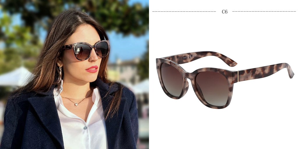 ZENOTTIC Fashion Original Thick Butterfly Frame Polarized Sunglasses for Women Chunky Uv400 Protection Shade Cat Eye Sun Glasses