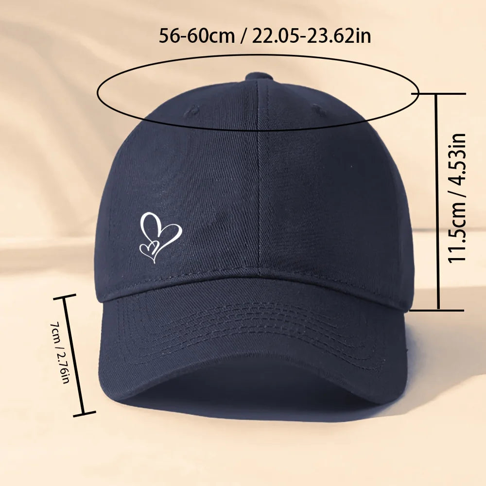1 Piece of Love-themed Printed Baseball Cap - Adjustable Snap-back Hat, A Fashionable Hat Suitable for Both Men and Women