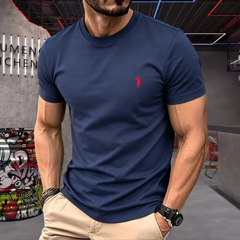 cotton round neck short sleeved