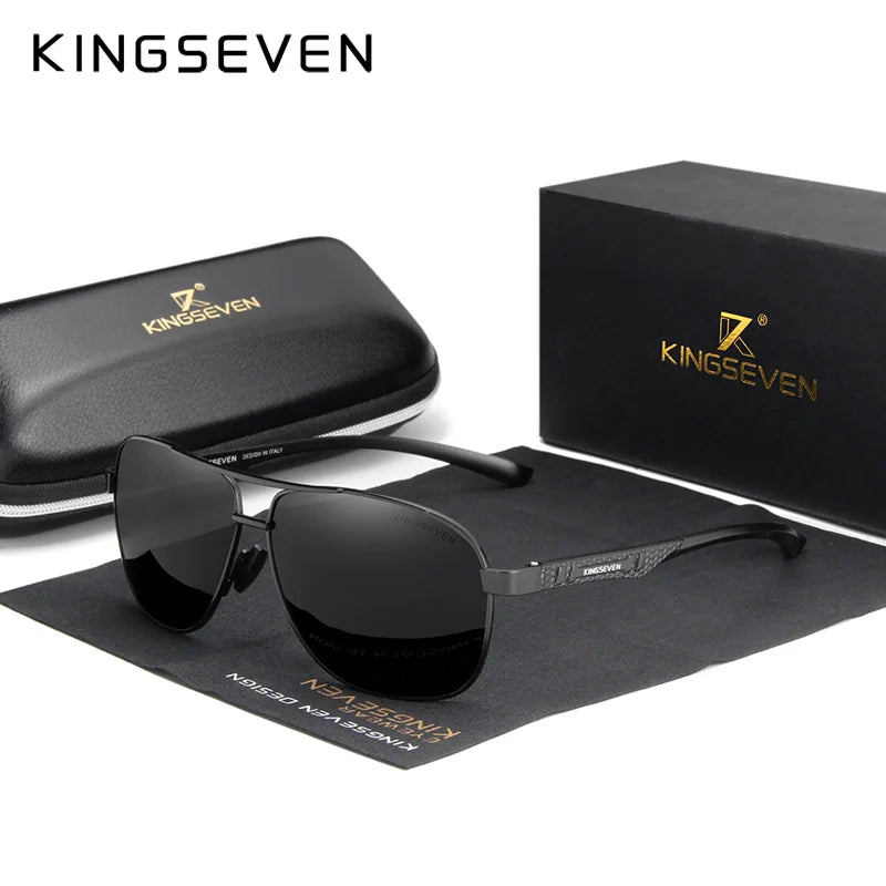 KINGSEVEN Brand Men Sunglasses Polarized Aluminum UV400 Mirror Sun Glasses Women
