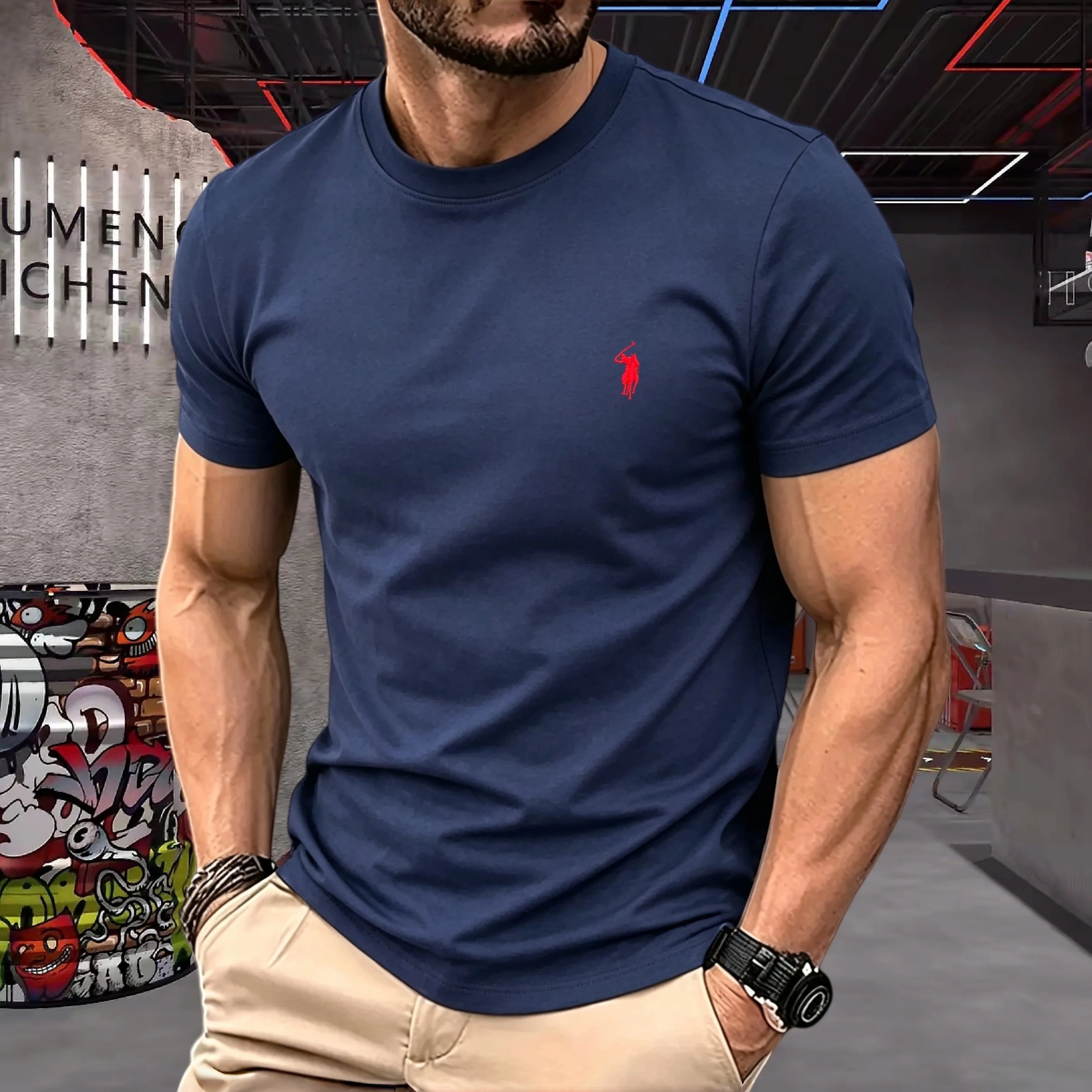cotton round neck short sleeved