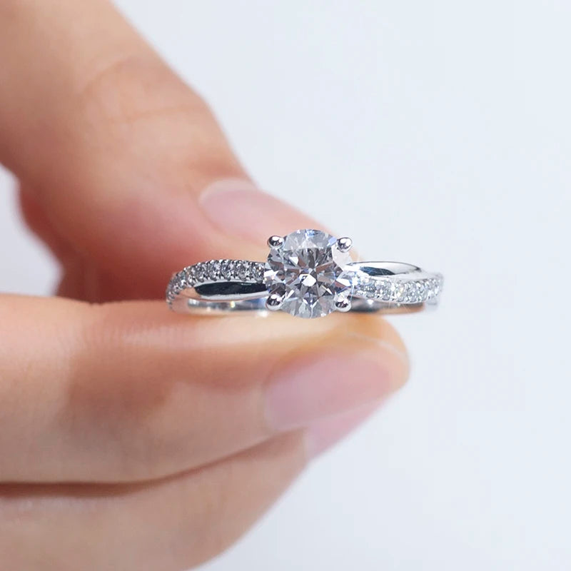 0.5CT 1CT E VVS2  Lab Grown Diamond Rings With IGI Certificate Platinum PT950 Diamonds Ring For Woman Girls In Stock MSR-1379