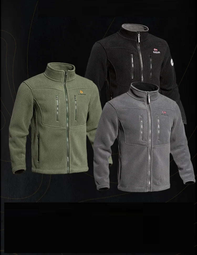 New Men's Fleece Jacket Warm Fit Sweater Casual Coat Polar Fleece Autumn Winter Jackets Men Stand Colar Fashion Clothing Tops