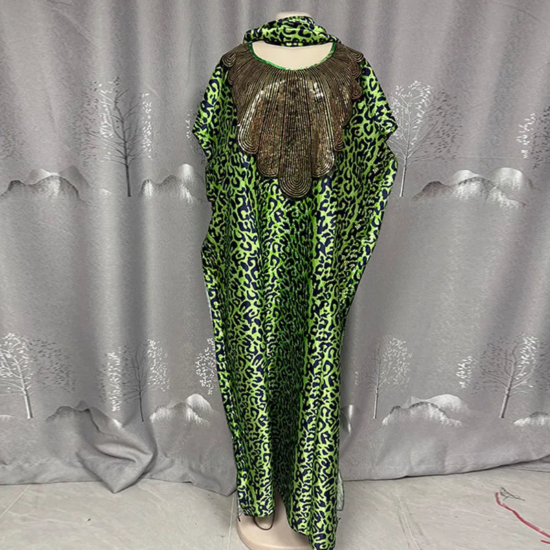 Summer African Polyester Party Evening Long Maxi Dress Kaftan Muslim Abaya Outfits Plus Size Dashiki African Dresses for Women