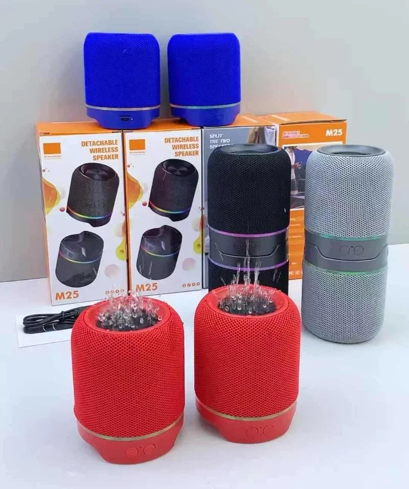 2 in 1 Magnetic Dual Splittable Bluetooth Speaker Split Wireless Bluetooth Speaker Powerful Waterproof TWS HIFI Stereo Boombox
