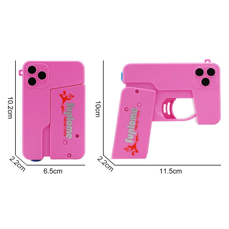 Mini Folding Mobile Phone Water Gun, Manual Continuous Dual Head Water Gun, Summer Water Play And Decompression Toy