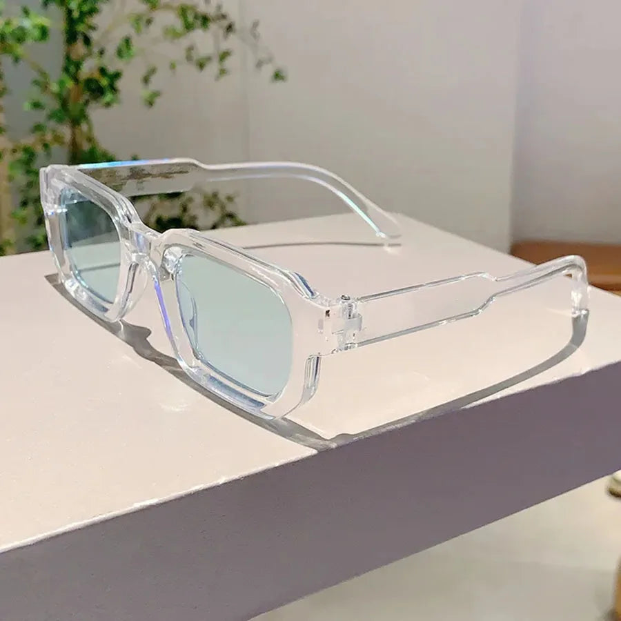 6PCS/Set Women Vintage Rectangle Frame Sunglasses Fashion Retro Sun Glasses Luxury Brand Design Glasses UV400 Eyewear Men Goggle
