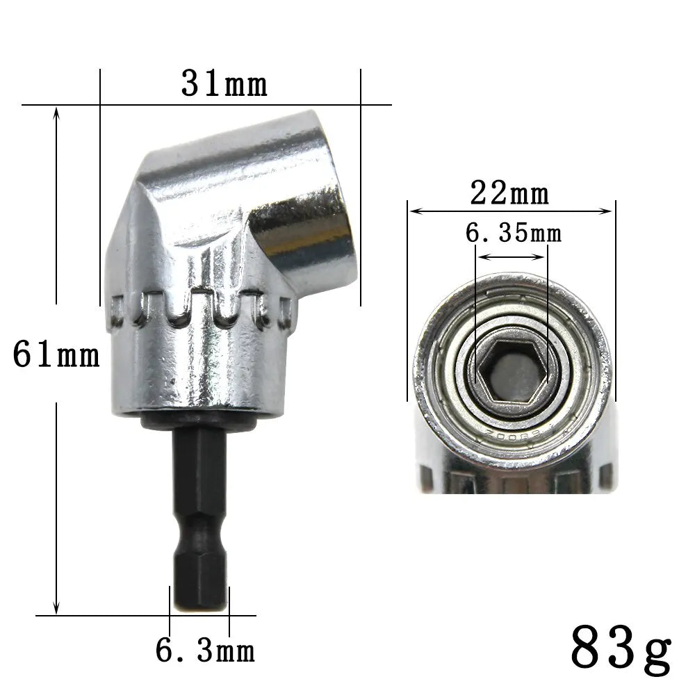 105 Degree Corner Drill Attachment Right Angle Screwdriver Adapter For Tight Space Work Electric Tool Extension Socket Hex Shank