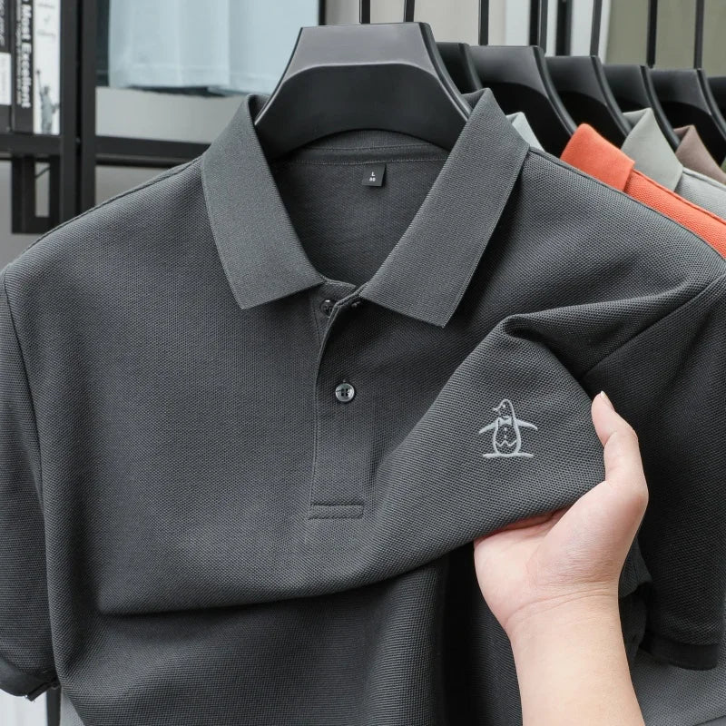 men's short sleeved polo shirt design high-end brand penguin embroidery business comfortable T-shirt