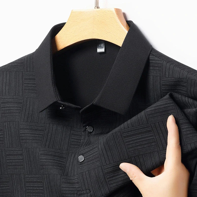 Men's New Printed Business Casual Short sleeved POLO Shirt Fashion Short sleeved Comfortable and Breathable Top
