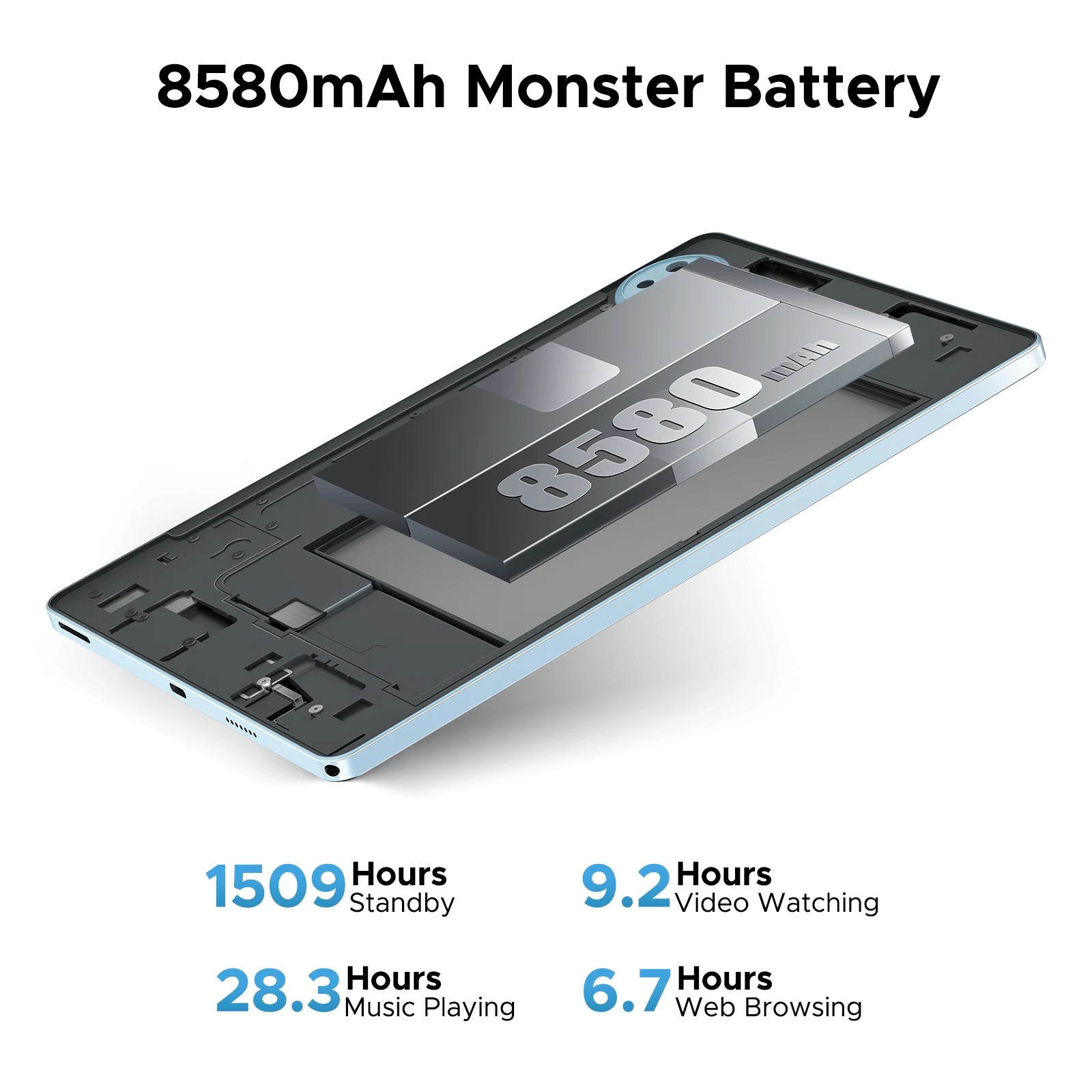 DOOGEE U11 2 in 1 Tablet PC 16GB(4+12) 128GB 11" Ultra-clear 90Hz Display Unisoc T606 8580mAh Battery  Android 16 Widevine L1