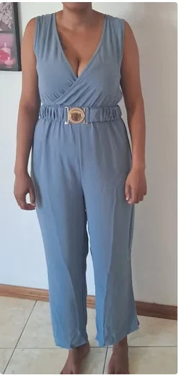 Jumpsuits women 2026 rompers Spring/Summer Deep V-neck sleeveless sexy jumpsuit wide-leg slim fashion jumpsuits women's clothing