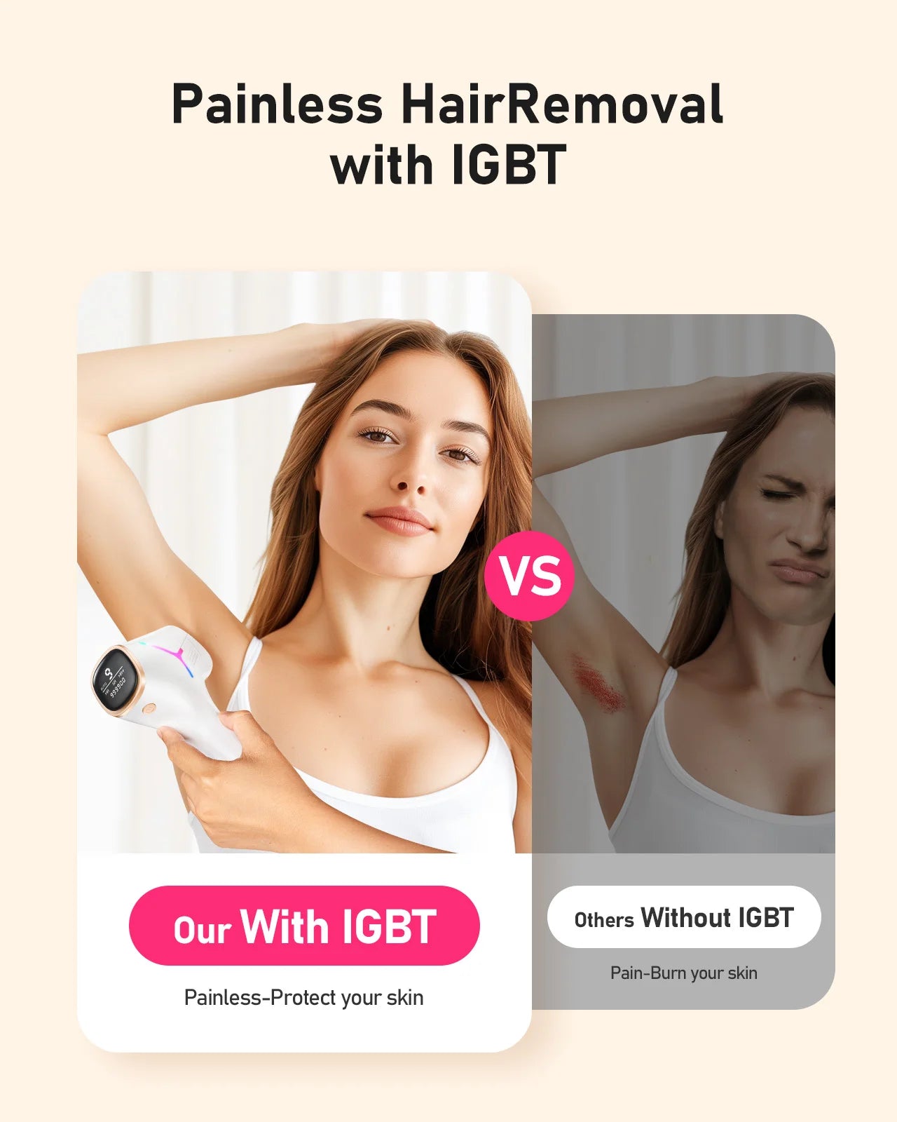 IPL Hair Removal 999900+ Fast Flashes 9 Energy Levels 22j Painless Laser Epilator Face Armpits Legs Binikis Body Hair Trimmer