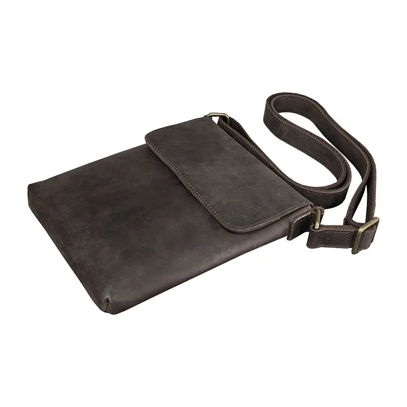 New Men's Cow Leather Crossbody Bag Man Shoulder Bag Casual Male Small Simple Bag For Men