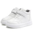 Princepard Orthopedic Kid Sneakers White Color Back to School Children's Casual Shoes for Girls Boys with High Top Arch Support