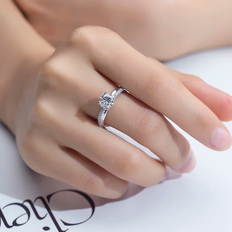 0.5CT 1CT E VVS2  Lab Grown Diamond Rings With IGI Certificate Platinum PT950 Diamonds Ring For Woman Girls In Stock MSR-1379