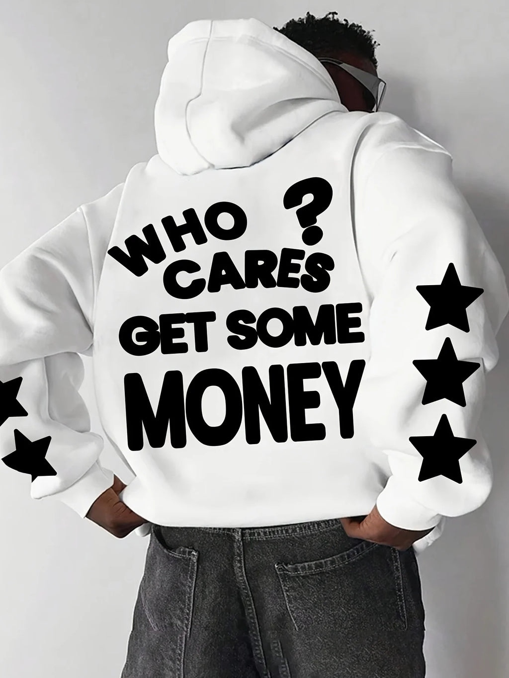 Autumn/Winter Street Trends "Who Cares?"Letter Print Men Women Hooded Sweatshirt Daily Outdoor Fitness Casual Warm Sportswear