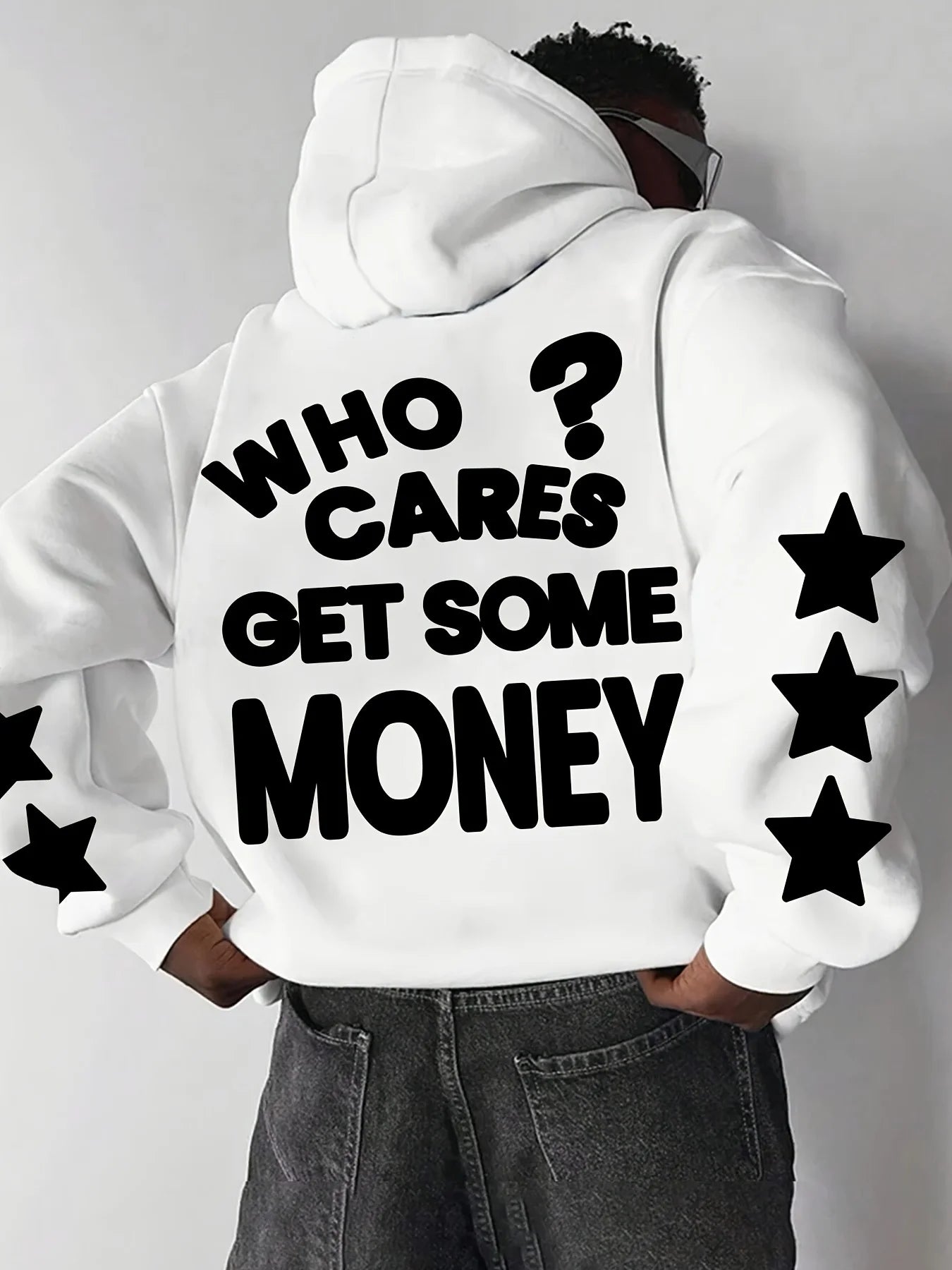Autumn/Winter Street Trends "Who Cares?"Letter Print Men Women Hooded Sweatshirt Daily Outdoor Fitness Casual Warm Sportswear