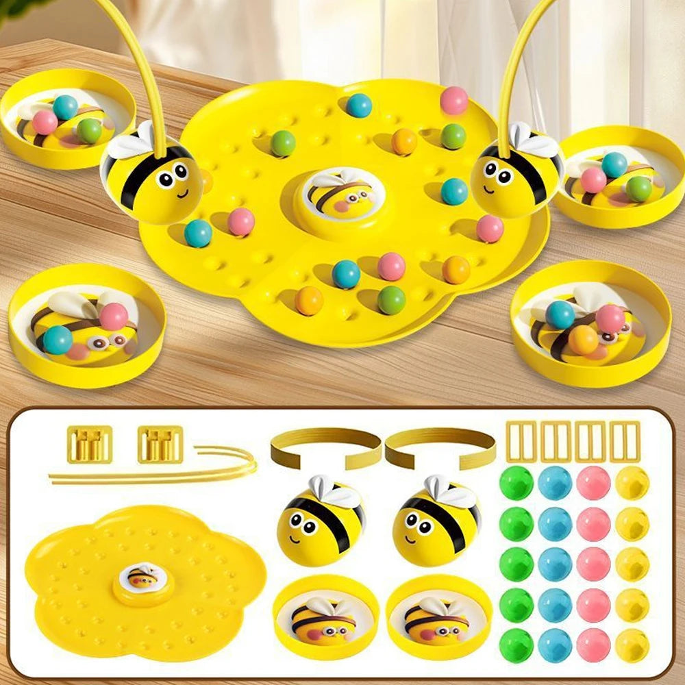 Little Bumblebee Multifunctional Board Game Puzzle Fishing Toy Interactive Educational Family Game for KidsToddlers Perfect Gift