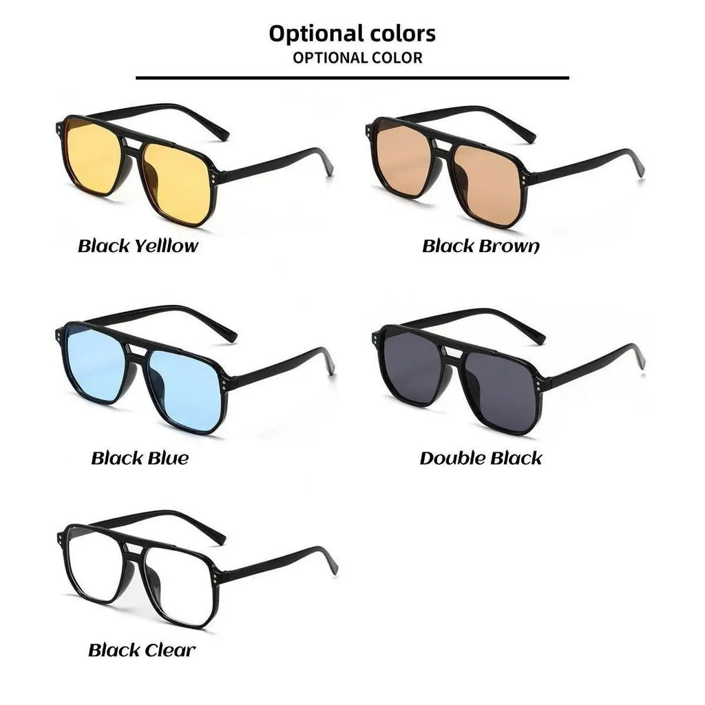 2025 New Trendy Women Sunglasses UV400 Sunshades Anti-Ultraviolet Unisex Eyeglasses Elegant Double Beam Pilot Lense