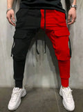 New Men's Hot Sale Multiple Pockets Outdoors Zipper Splicing Ankle Banded Pants Tightness Tie Rope Movement Casual Trousers 2024